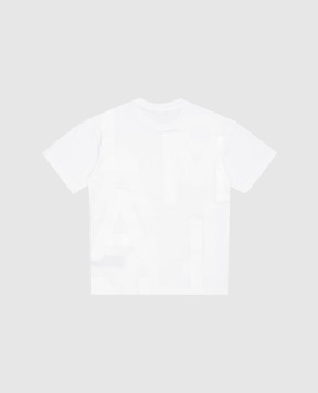 Balmain Дитяча біла футболка з принтом логотипа BU8P61Z1751410