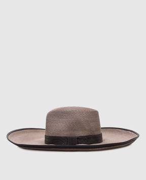 Brunello Cucinelli Бежевая шляпа с коноплей с цепочкой мониль MCAP90090