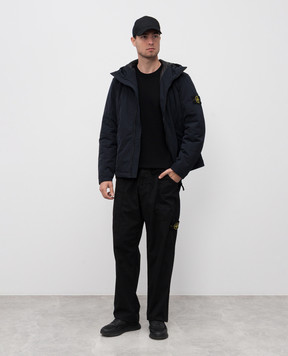 Stone Island Чорний джемпер з вовни з патчем логотипа K2S155100071S00C4