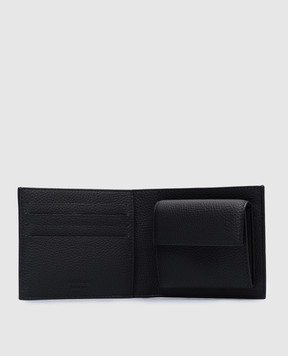 Balmain Чорне шкіряне портмоне з логотипом DM1NM061LPSE