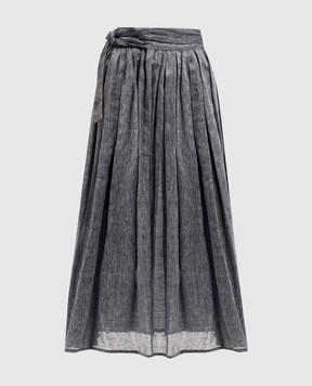 Christian Dior Серая юбка на запах с льном 121J12A7611