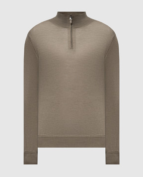 Canali Бежевий джемпер з вовни та шовку MK02355C1118
