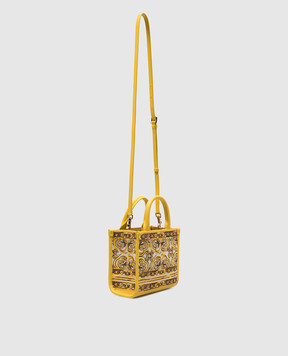 Dolce&Gabbana Желтая сумка с вышивкой Майолика и логотипом BB7479AW050