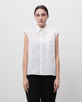 Helmut Lang Белая рубашка Apex без рукавов O10HW502