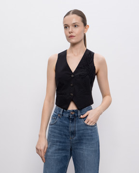 Brunello Cucinelli Чорний жилет з аплікацією M0F79HJ506