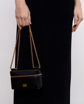 Dolce&Gabbana Черная кожаная сумка кросс-боди Sicily с логотипом BB7800B7321