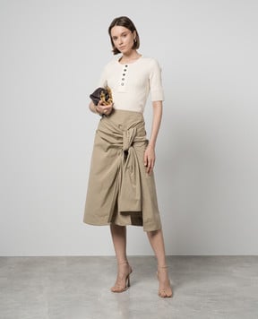 Bottega Veneta Бежевая юбка с драпировкой 786369VA5Y0