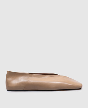 Jil Sander Бежеві шкіряні балетки J57WZ0001P8226