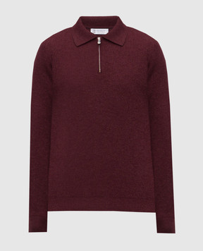 Brunello Cucinelli Бордовий светр з кашеміру в рубчик M2229525