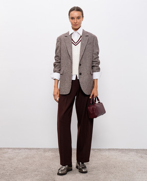 Brunello Cucinelli Бордові штани з вовною MA033P9039