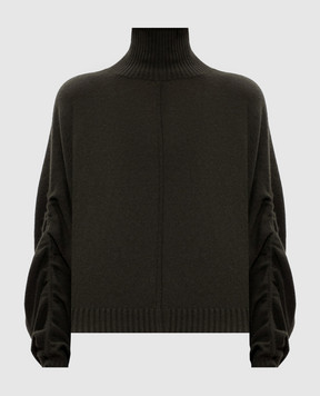Allude Зелений светр з вовни та кашеміру з драпіруванням 25517043