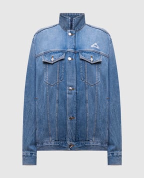Alexander Wang Синяя джинсовая куртка с вышивкой логотипа 4DC2252662