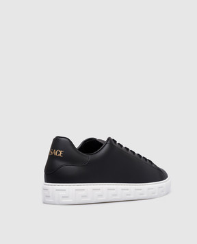 Versace Черные кеды GRECA с логотипом 10144601A09608