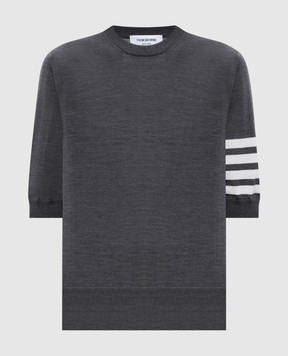 Thom Browne Серая футболка из шерсти FKA471BY1014