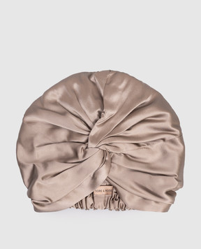 Dore & Rose Коричневая шапочка для сна из шелка PREMIUMSILKBONNET
