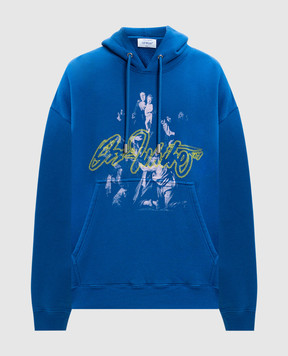 Off-White Синий худой Script Mary с вышивкой логотипа OMBB085F24FLE00C