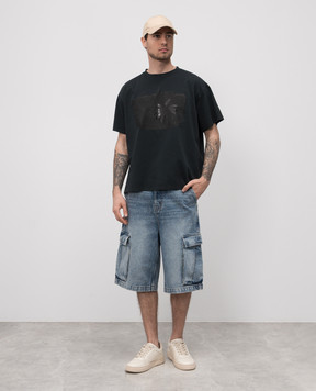Maison Margiela MM6 Черная футболка с принтом SH2GC0019M20108