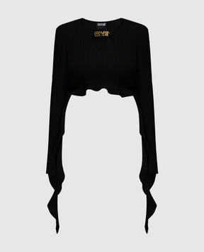 Versace Jeans Couture Чорний джемпер з металевим логотипом 76HAFM01CMN33