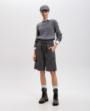 Brunello Cucinelli Серые бермуды из шерсти MP116P8691