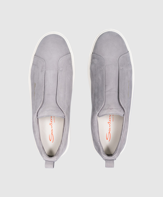 Santoni Сірі сліпони Victory з нубуку WBCD61265BARTFDY зображення 4