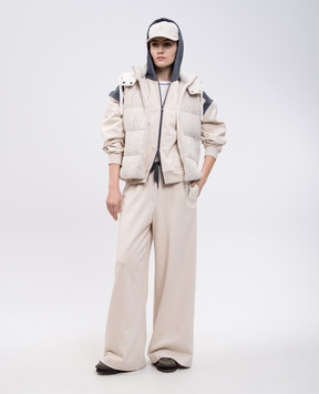 Brunello Cucinelli Бежевая спортивная куртка с цепочкой мониль MN05NVE306