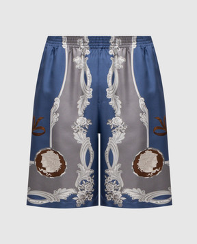 Versace Синие шорты из шелка Cameo 10024761A14187