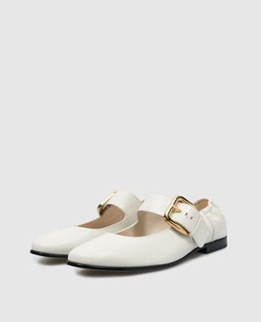 Bottega Veneta Белые кожаные балетки Mary-Jane 796622V4R30