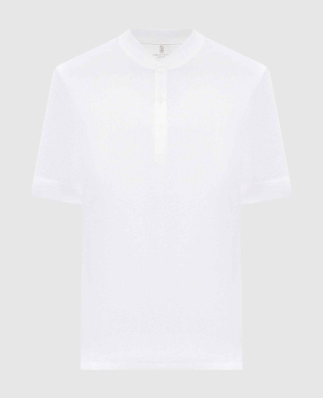 

Белая футболка с леном в рубчик, Белый, Футболки