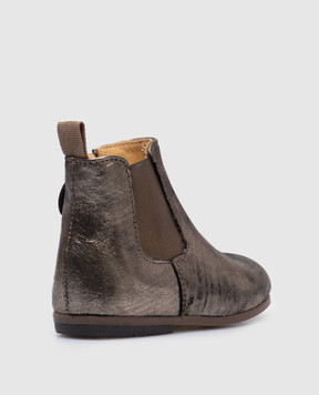 Zecchino D'oro Детские зоолотистые кожаные ботинки N101471722