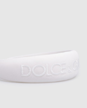 Dolce&Gabbana Дитячий білий ободок з вишивкою логотипа LB3L54G7NYS