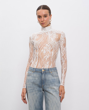 Balmain Біле боді з мережива FF1BG515CG07