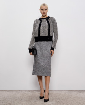Ermanno Scervino Джемпер з вовною у візерунок з кристалами D475L723CTEWI