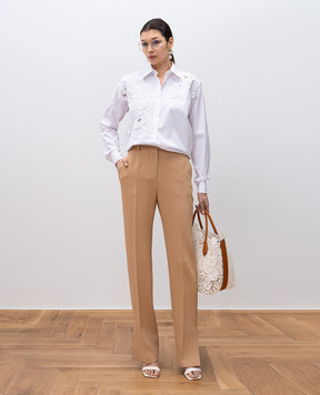 Ermanno Scervino Біла сорочка з квітковою аплікацією D462K391BQP