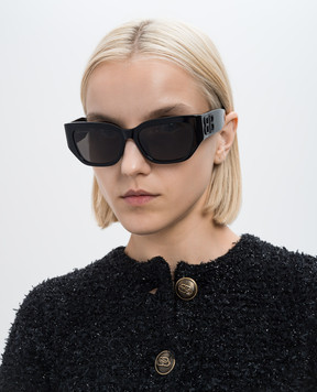 Balenciaga Черные очки Dynasty D-Frame с фактурным логотипом 794343T0039