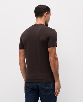 Tom Ford Коричневая футболка с нашивкой логотипа T4M081040