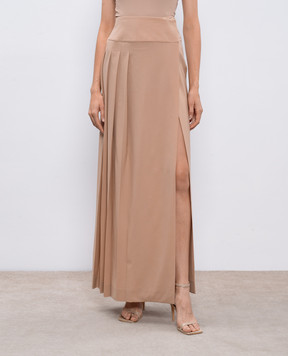 Ermanno Scervino Бежева спідниця на запах з вовни D452O714IDF