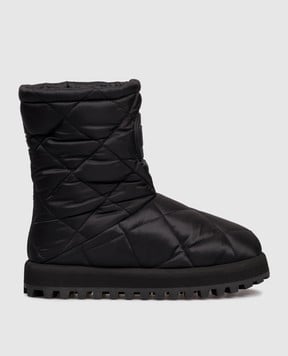 Dolce&Gabbana Чорні стьобані чоботи з логотипом CT1096AQ075
