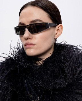 Alexander McQueen Чорні сонцезахисні окуляри Y2k 821679I3330w