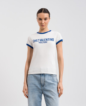 Valentino Белая футболка с принтом логотипа 6B3MG24D970