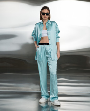 Tom Ford Блакитна блуза із шовку CA3211FAX881