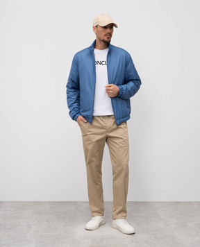 Moncler Белая футболка с фактурным логотипом K10918C000758390T