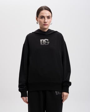 Dolce&Gabbana Чорне худі з логотипом DG F9S48ZGDCXW