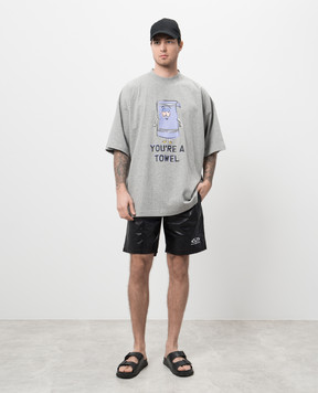 Vetements Чорні шорти для плавання з принтом логотипа MA66SW100B