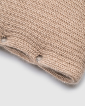Brunello Cucinelli Коричневая подушка в рубчик из кашемира ML1205D01
