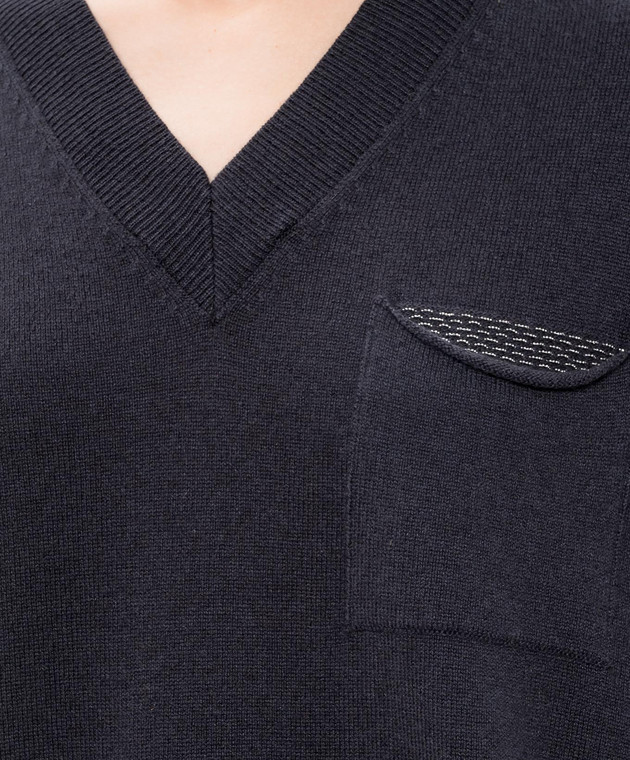 Peserico Серый пуловер из шерсти, шелка и кашемира с цепочкой мониль S99603F12B9018 изображение 5