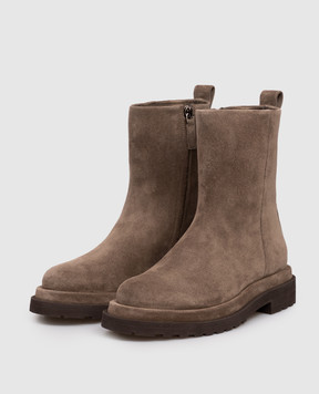 Brunello Cucinelli Коричневі шкіряні черевики MZSFG3089