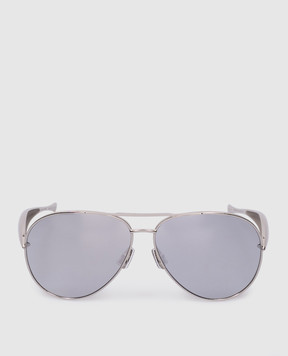 Bottega Veneta Серебристые солнцезащитные очки-авиаторы Sardine 779517V4450
