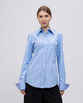 Max Mara Sportmax Голубая рубашка CONIO в полоску CONIO