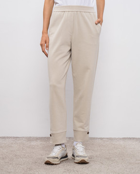 Brunello Cucinelli Бежевые спортивные штаны MN05NSO199