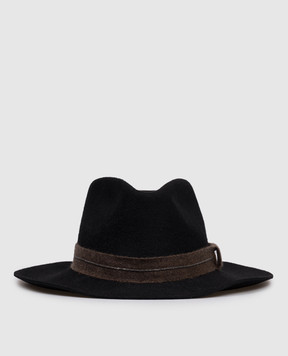 Brunello Cucinelli Чорний капелюх з повсті кролика MCAP90033